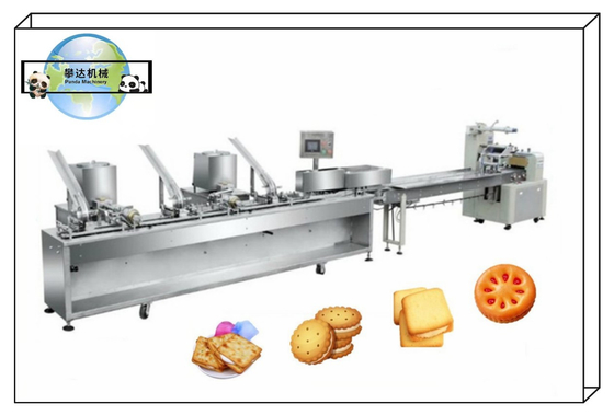 4 In 1 Biscuit Production Line Fully Automatic Biscuit Line For Hard Soft Sandwich Chocolate Coating Biscuit 500KG/H